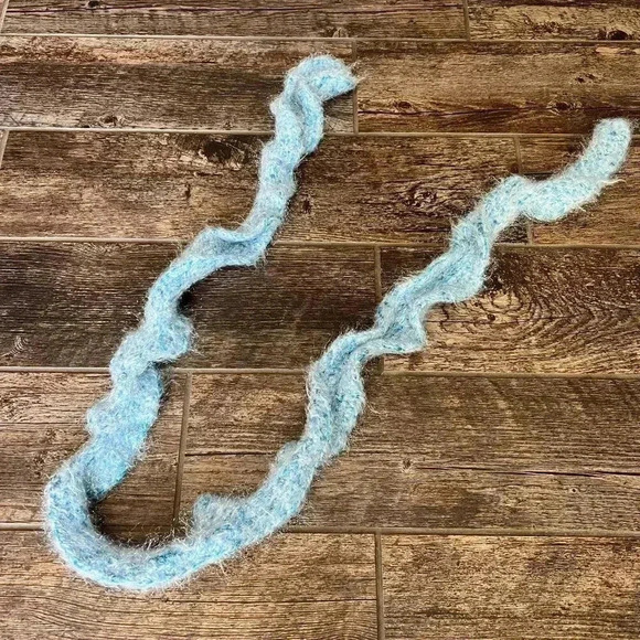 Icy Blue Accessory Scarf - Winter Christmas - 58" - Crumpled - Picture 3 of 3